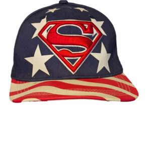 Six flags hat dc comics super man patriotic